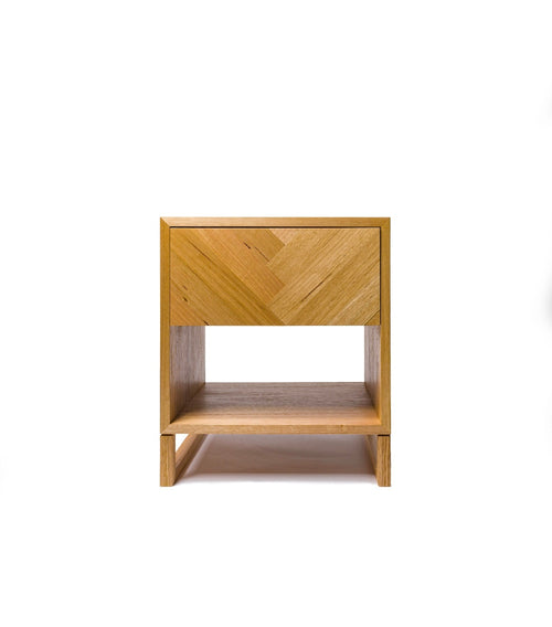 Herringbone bedside table